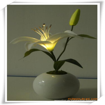 Pequeñas flores artificiales del lirio LED con el pote de la cerámica para la promoción